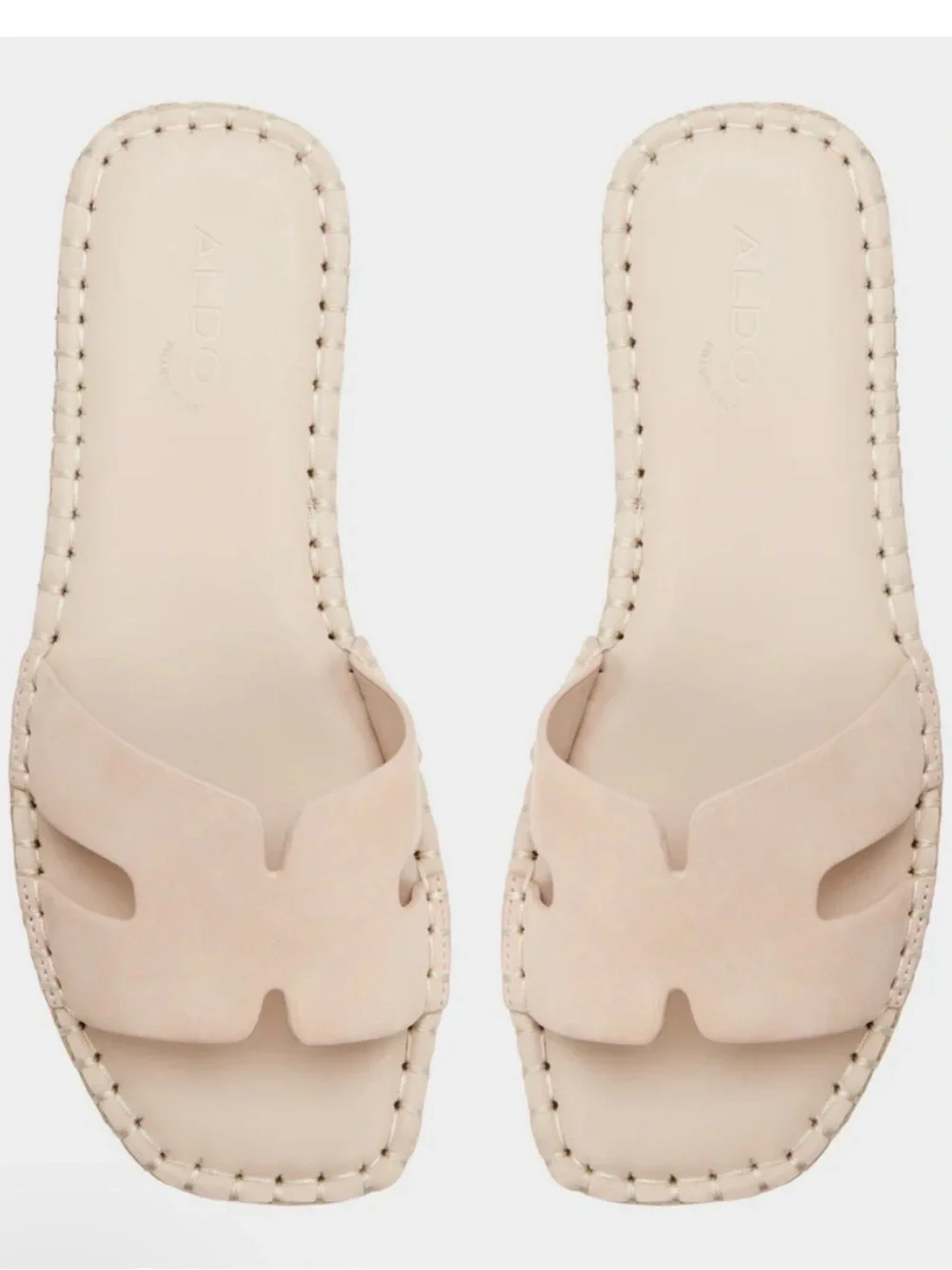 Aldo Cream Espadrille Slide Sandals